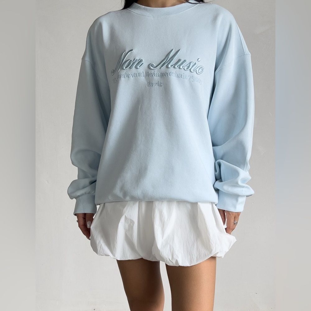Monika Non Music Sweatshirt Blue Small NWT IN PACKAGE